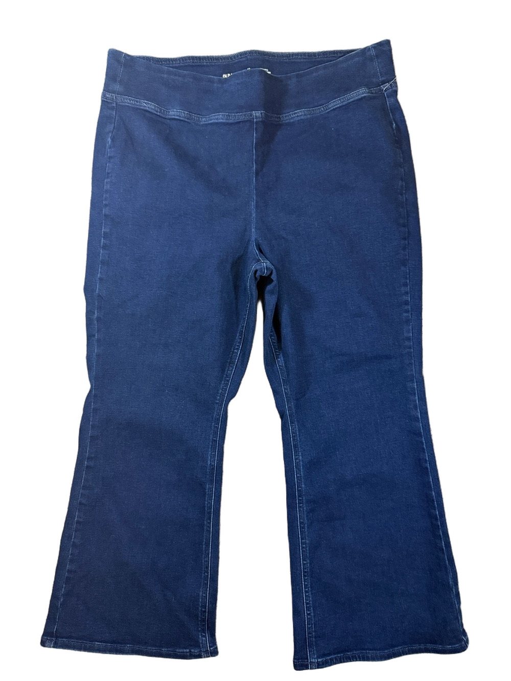 Old Navy Wide-Leg Pull-On Jeans in Dark Blue Petite SKU1599
